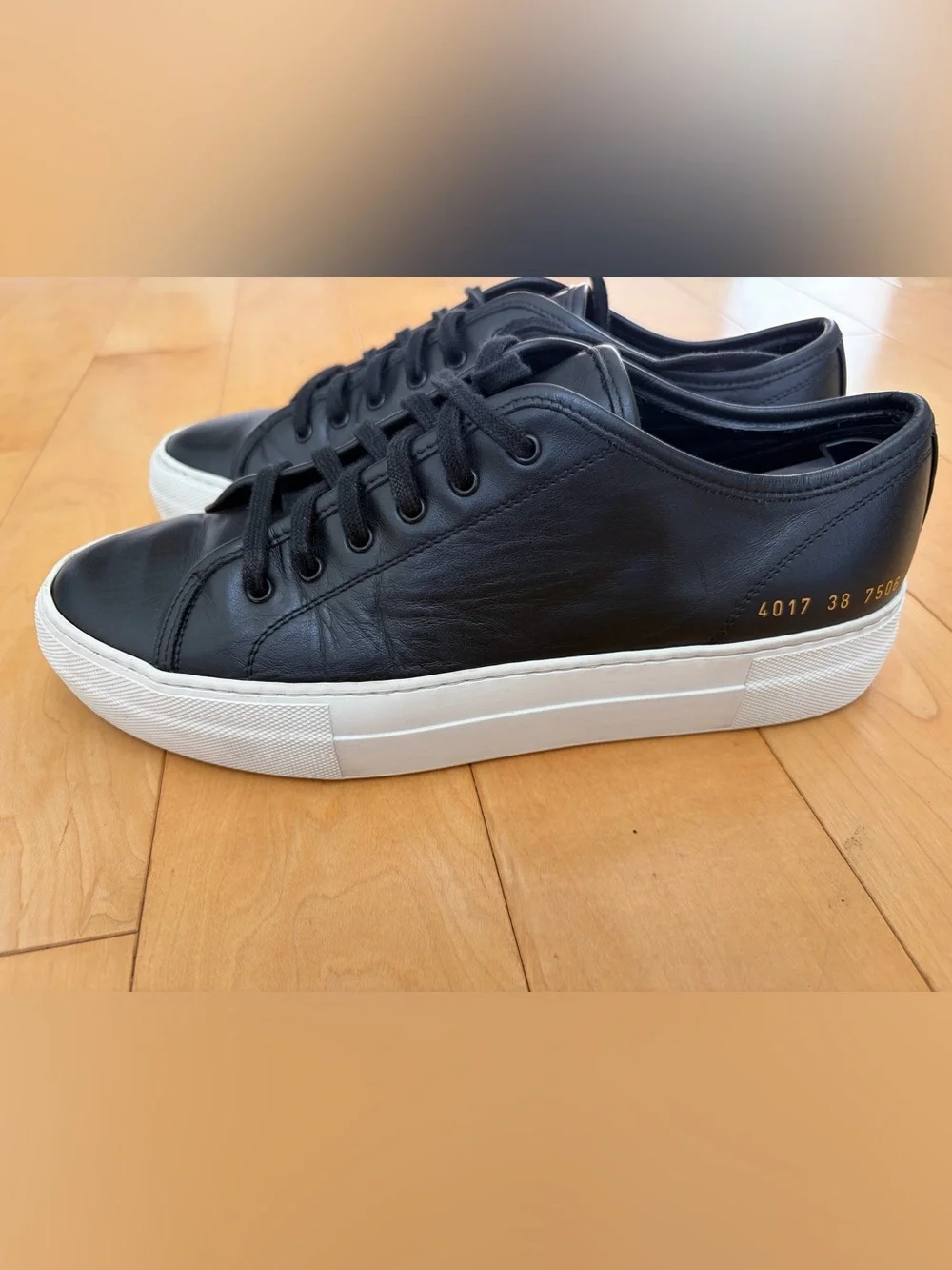 Common Projects Woman Tournament Low Sneakers Black & White EU 38